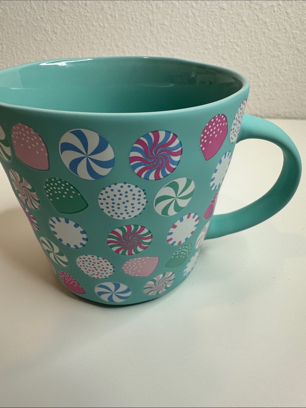 Turquoise Candy Pattern Ceramic Mug - Picture 4 of 10